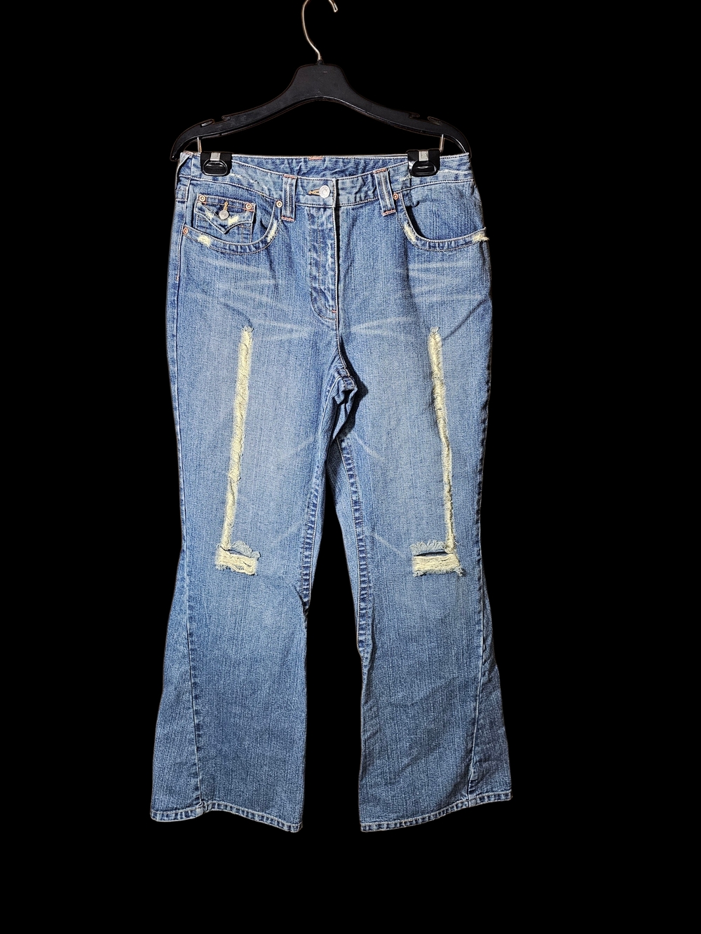 Light Blue Distressed Flare Jeans